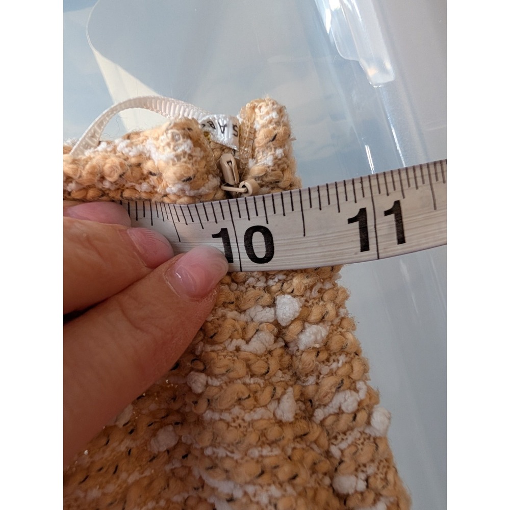 Sabo Khaki‎ White Slub Knit Boucle Midi Skirt XS Neutral Resort Chic Lounge - Picture 8 of 9